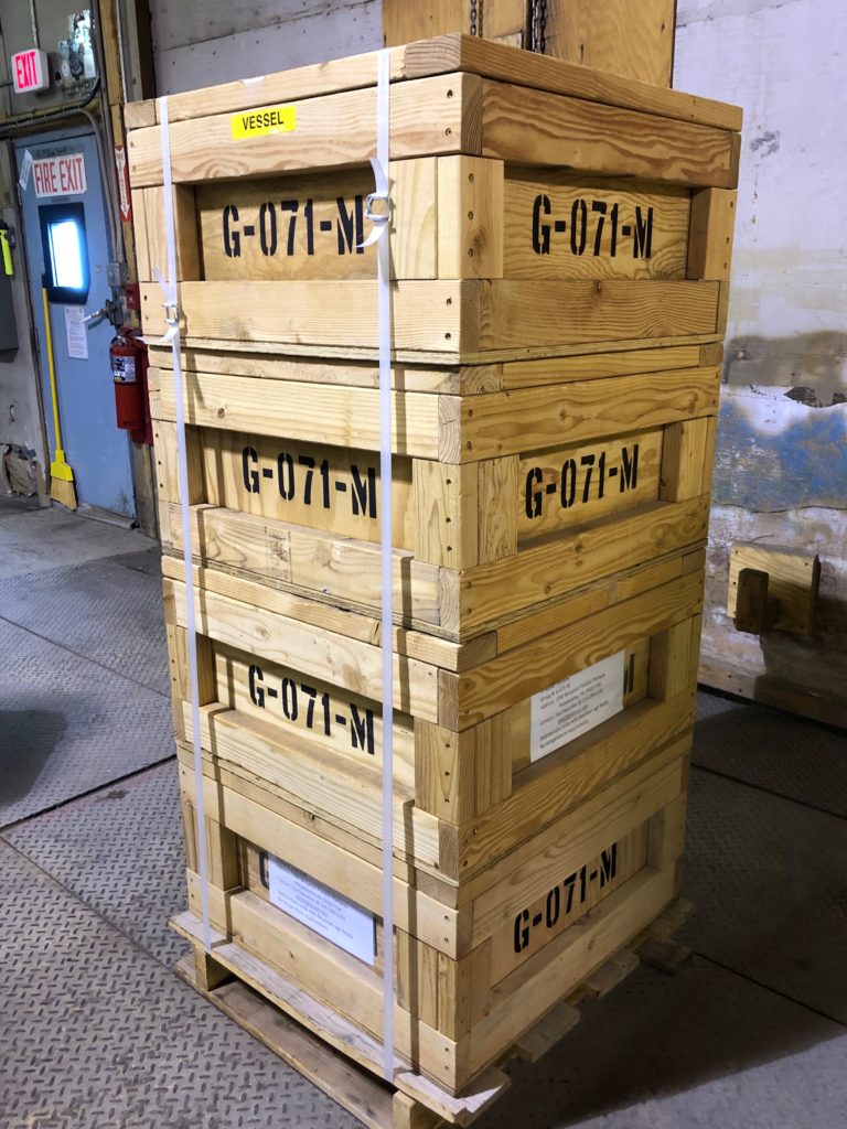 500 pounds of our rock/fossil samples crated-up and ready to load on a supply ship that will arrive at McMurdo Station in the next week.